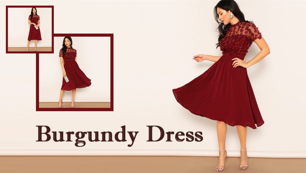 Womens burgundy dress