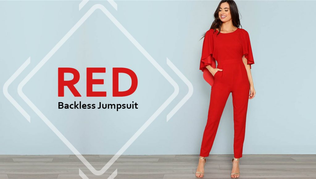 red backless jumpsuit