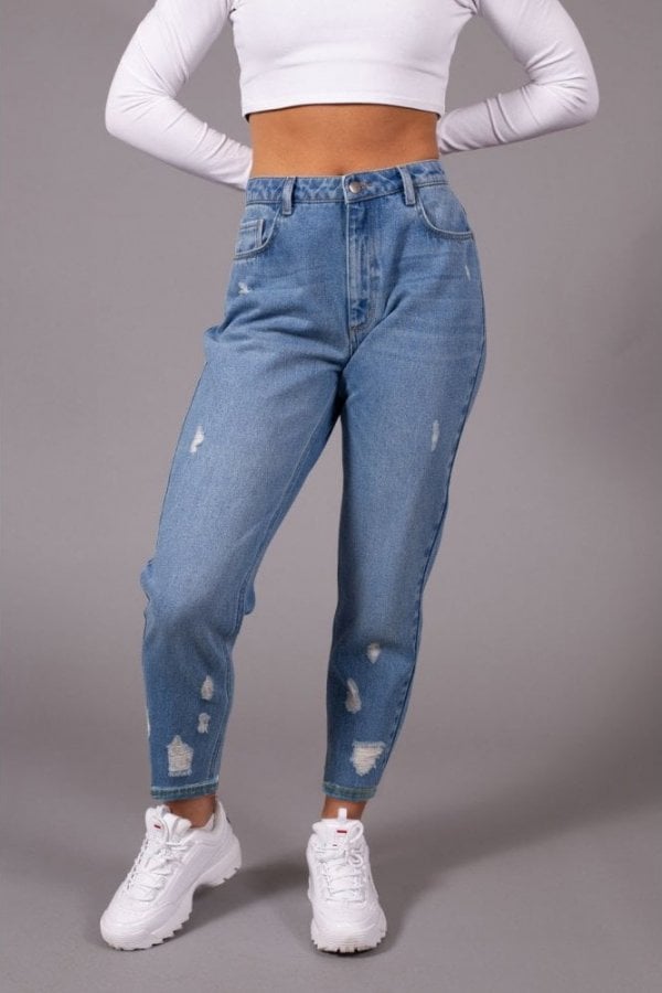 Mom fashionable Jeans with Stone wash